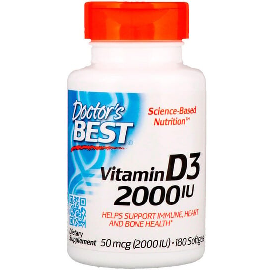 

Doctor's Best, Витамин D3 2000 МЕ 180 капсул