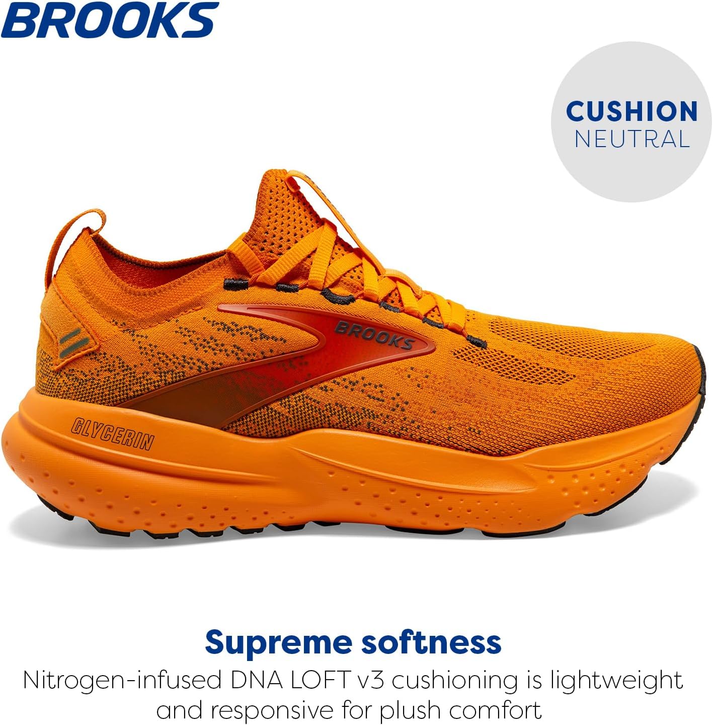 Мужские кроссовки Brooks Glycerin 21 Neutral для бега, Carrot Curl/Autumn Maple — фото 2