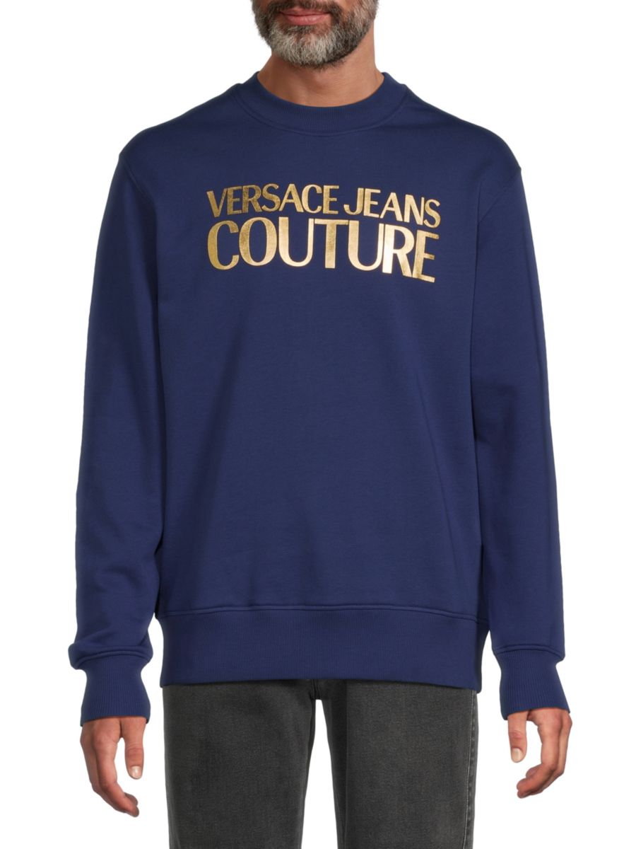 

Флисовая толстовка с логотипом Versace Jeans Couture, цвет Blue Gold