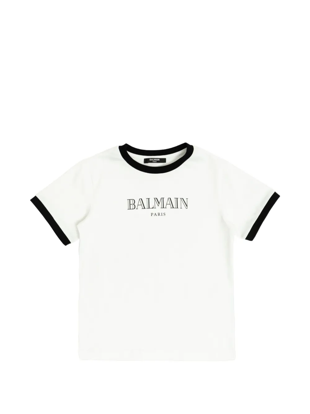 

Топ с короткими рукавами и логотипом Balmain Kids, белый