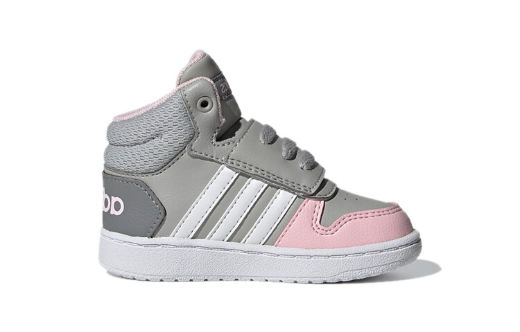 Кроссовки adidas neo Hoops 2.0 Toddler Shoes TD Mid-top Heather Gray/Dusty Pink — фото 2