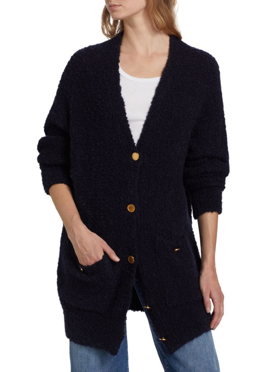 

Кардиган Boyfriend Boucle Frame, темно-синий