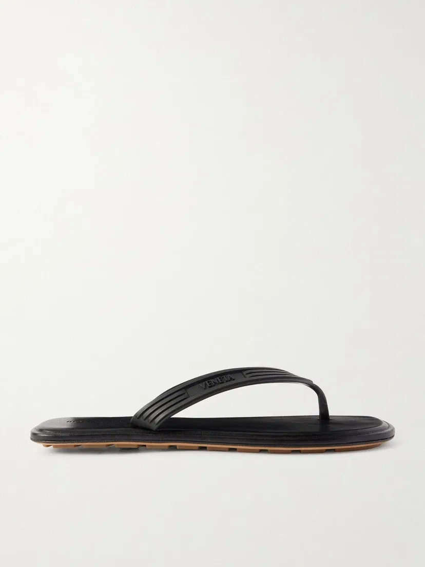 Резиновые сланцы Sampieri Flat Thong BOTTEGA VENETA, черный