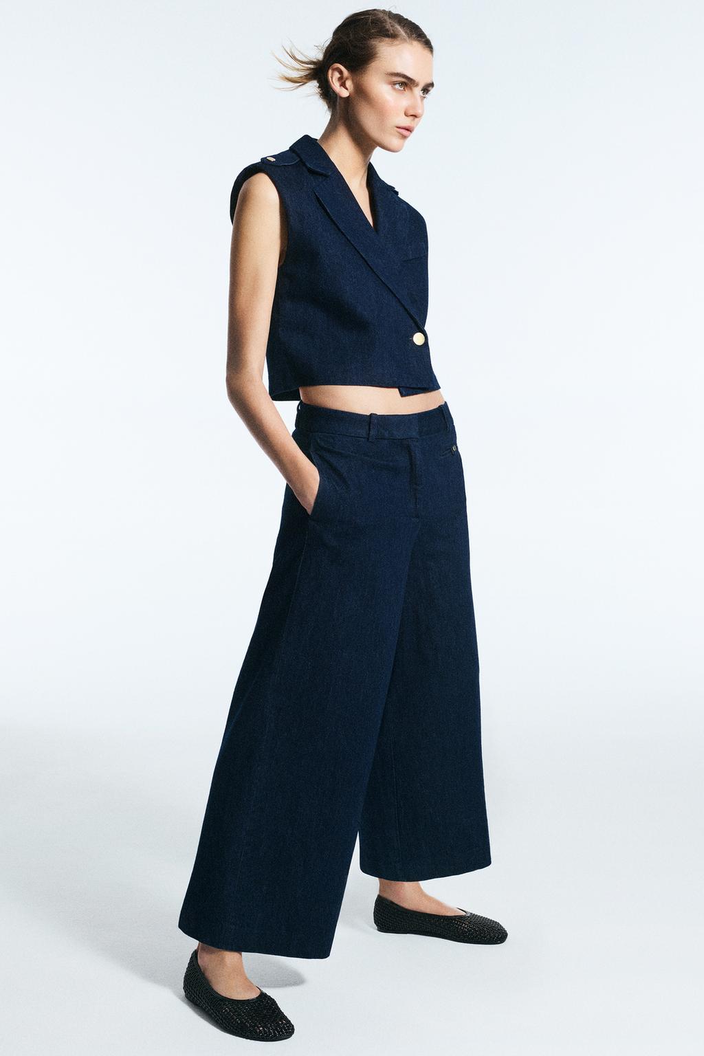 

Джинсовые брюки - кюлоты z1975 ZARA, синий