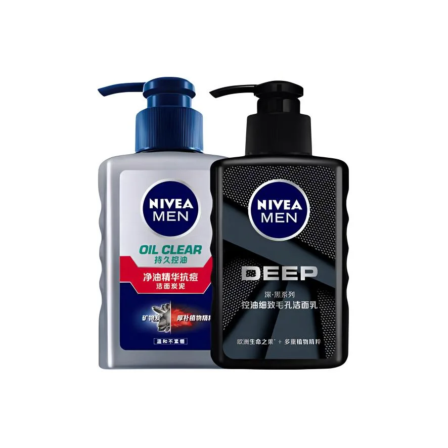 NIVEA Очищающая сыворотка с маслом для упругости и увлажнения, контроль жирности, 150 г + 150 мл, Oil-Control Charcoal Clay Cleanser 150g*2+Oil Control Refining Pore Cleanser 150ml — фото 2