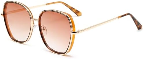 

Мужские солнцезащитные очки в крупной квадратной оправе 2027 года, тренд для женщин, ретро-очки с металлическим корпусом, защита от ультрафиолета UV400 MTZJH, Leopard Tea