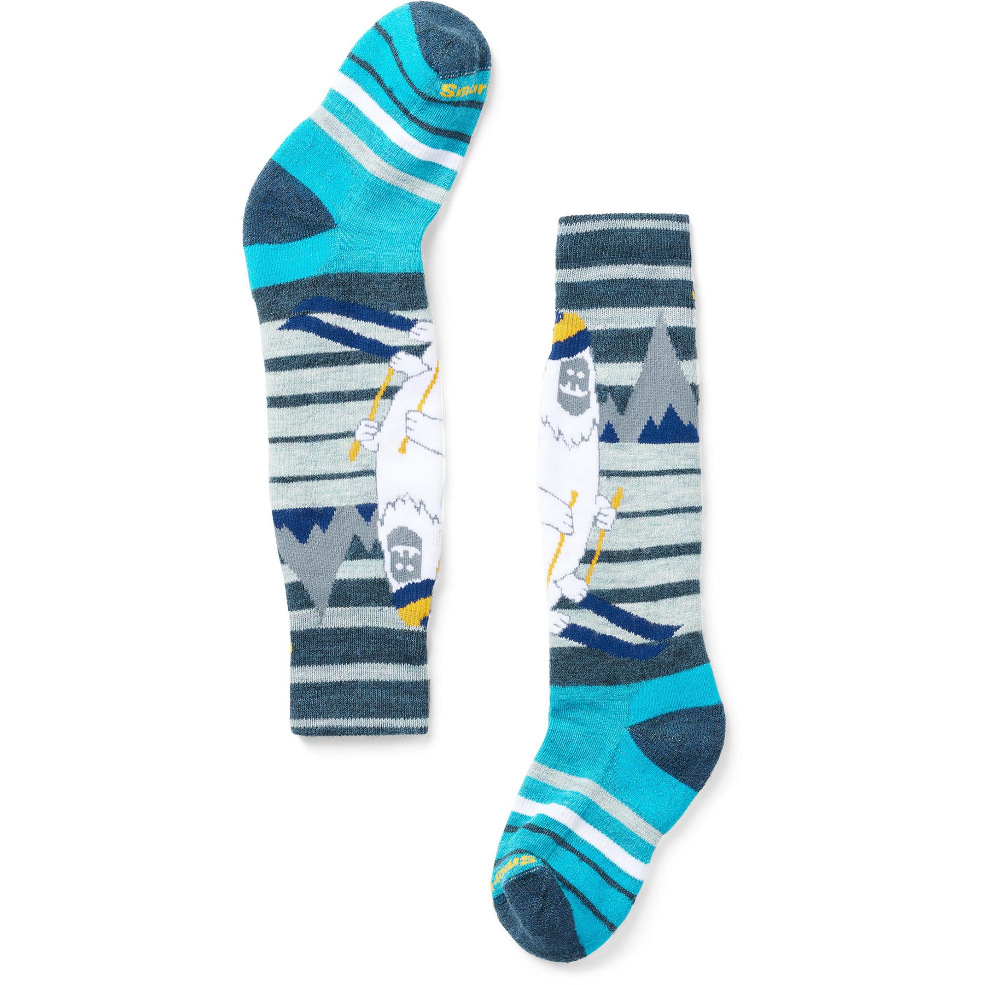 

Детские зимние спортивные носки до середины икры с рисунком Йети. Smartwool, Twilight Blue