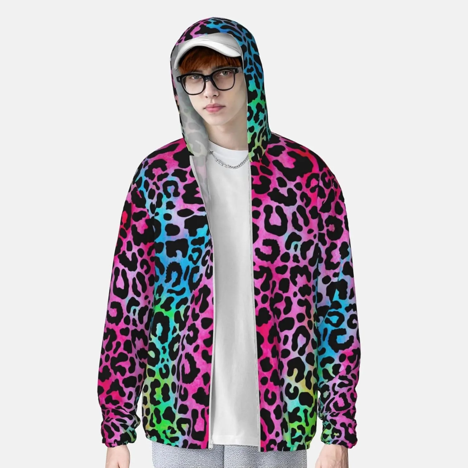Толстовка с защитой от солнца в стиле animal print, легкая, с длинными рукавами и молнией — фото 2