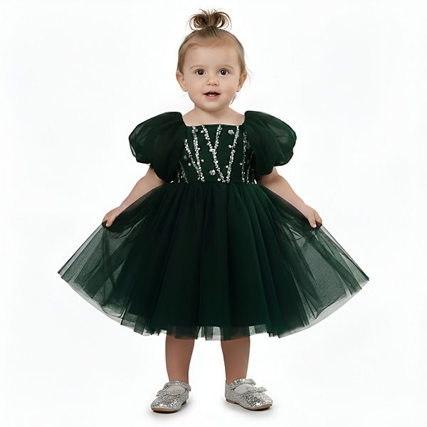 

Платье для девочки с пайетками и бусинами, зеленое 2Bunnies, Green