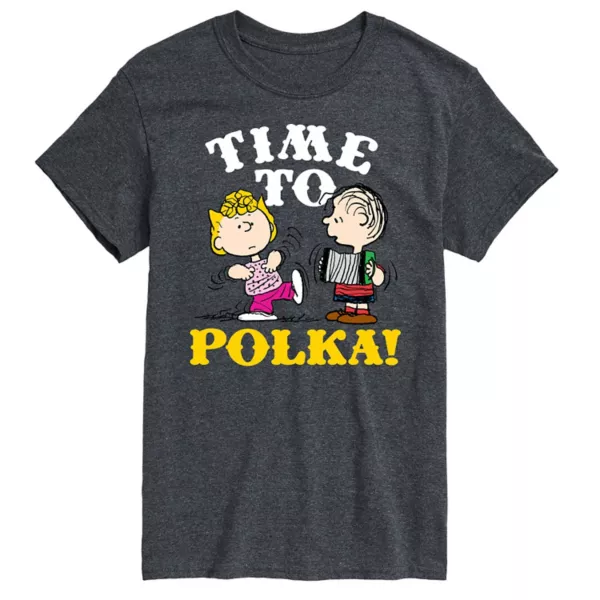 

Мужская футболка с рисунком в горошек «Peanuts Time to Polka» Licensed Character, серый