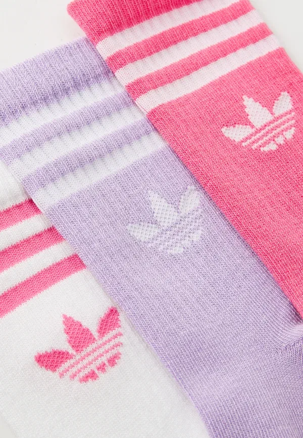 Носки Adidas Originals 3S crew s 6p k, белый/розовый фьюжн/порошковая слива меланж — фото 3