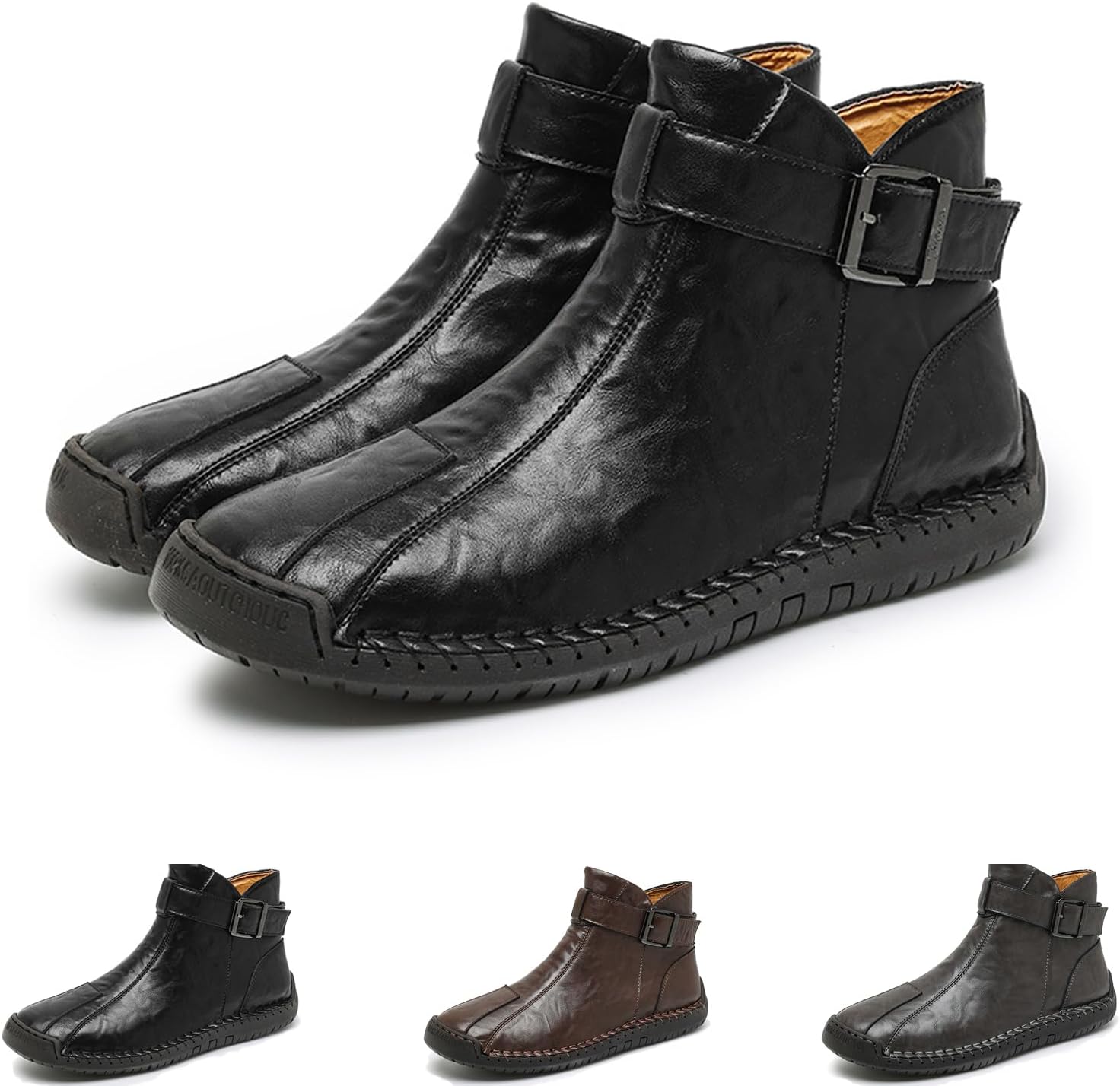 

Мужские повседневные туфли AQIXIDX, кожаные лоферы, дышащие модные прогулочные туфли для работы, офиса и бизнеса, ручной работы, черный