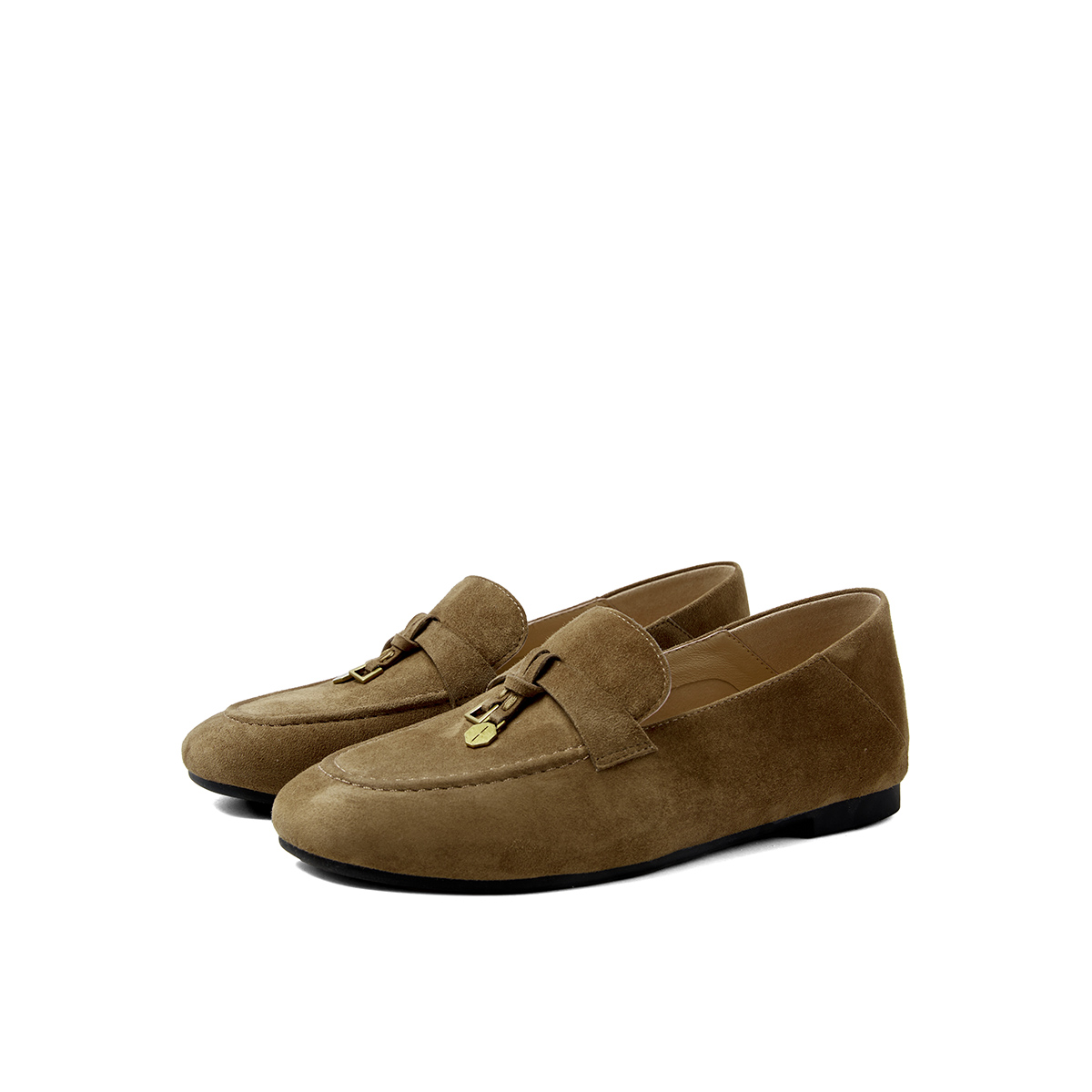 PT'SON Женские лоферы песочного цвета из овечьей кожи, цвет Sand Brown Sheepskin Leather — фото 3