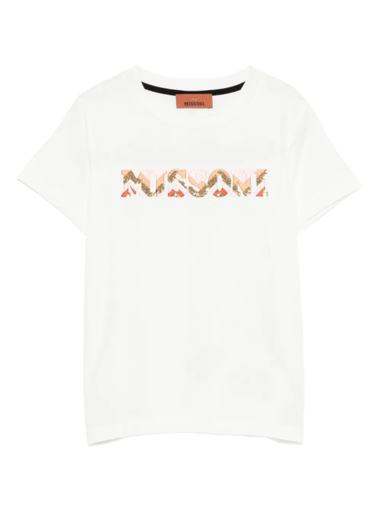 

Футболка с логотипом Missoni Kids, украшенная пайетками, белый