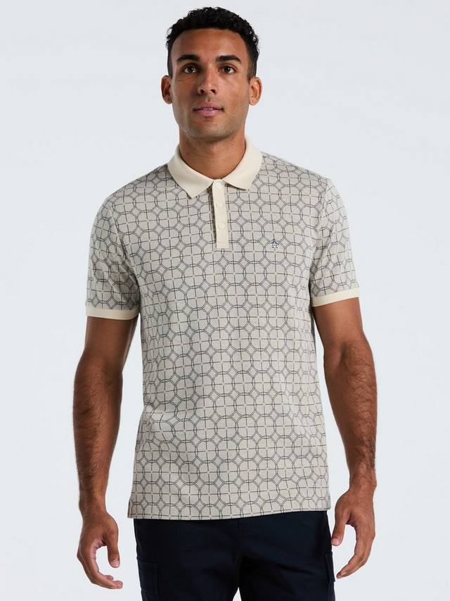 

Хлопковая поло с жаккардовым принтом и коротким рукавом Original Penguin