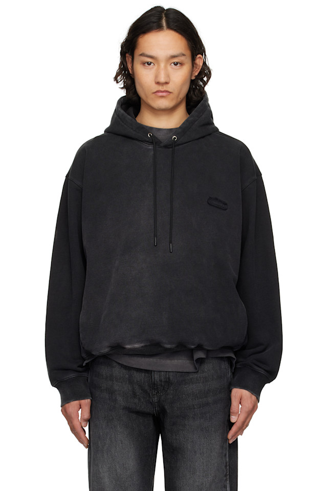 

Худи с выстиранным логотипом Solid Homme, черный