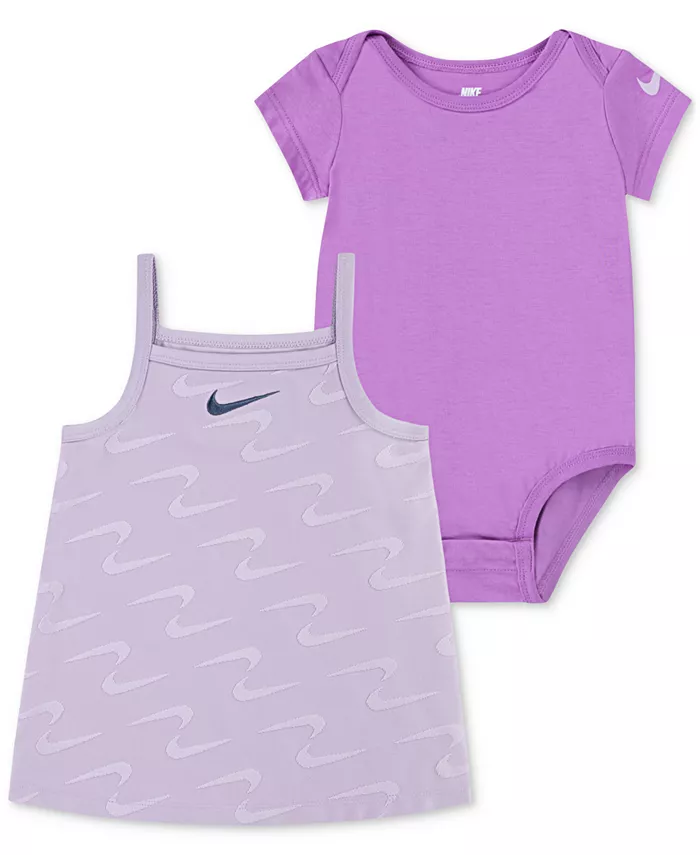 

Комплект для девочек Swoosh Motion: платье и боди, 2 предмета Nike, фиолетовый