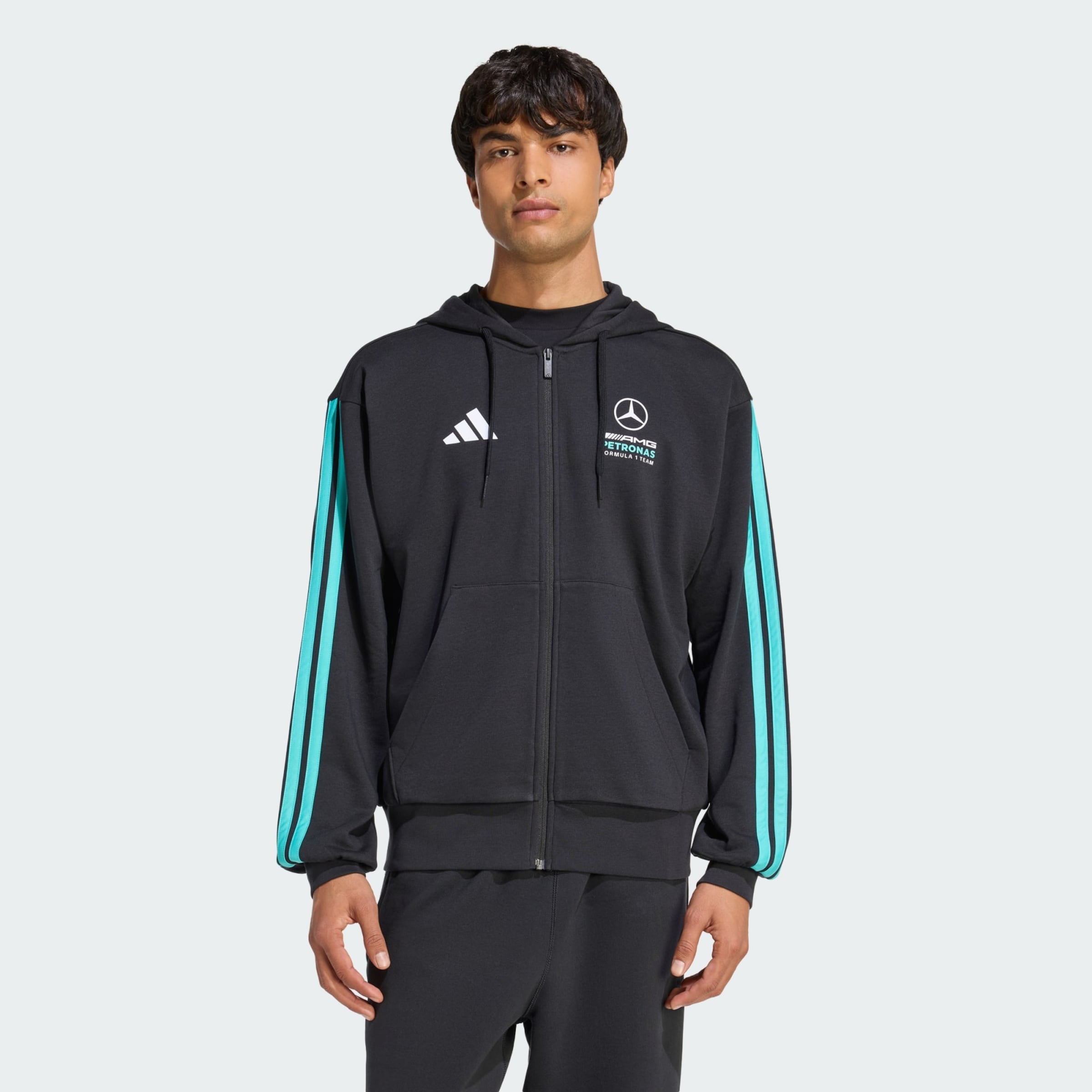 Adidas Performance Спортивный худи на молнии в черном цвете — фото 2