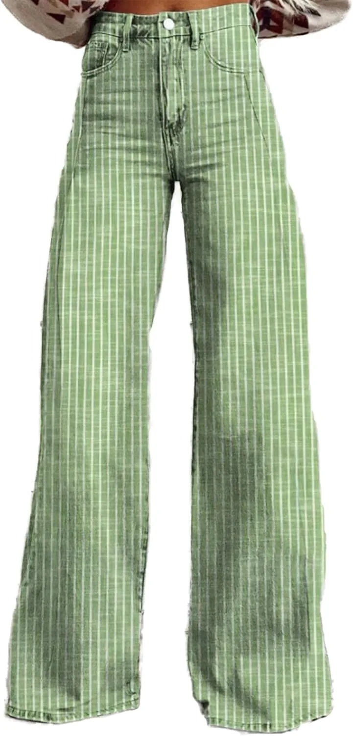 

Женские джинсы Vintage Denim Wash в полоску Mid-Rise Baggy с карманами со складками