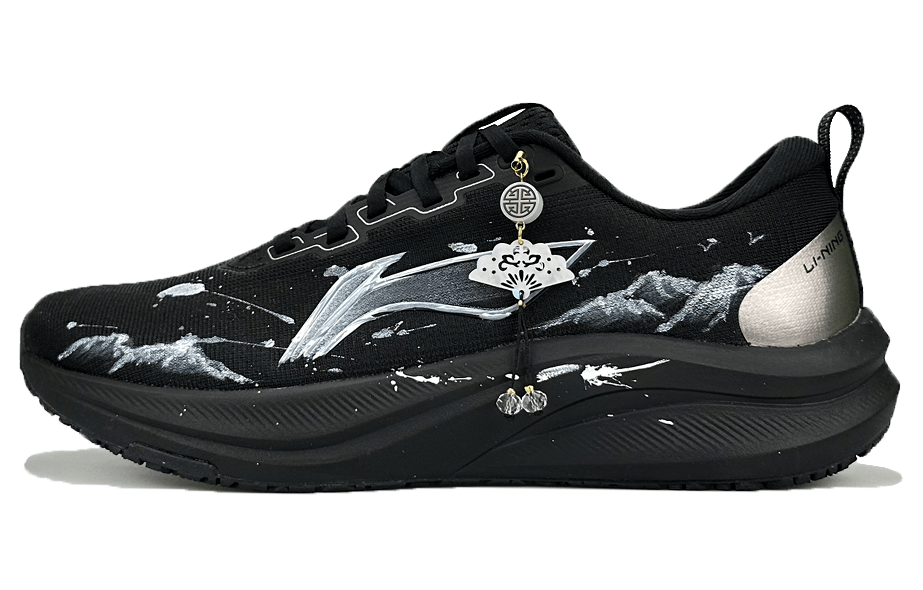 

LINING Кроссовки для бега Red Hare 8 с низким верхом, противоскользящие, износостойкие, мужские, черные