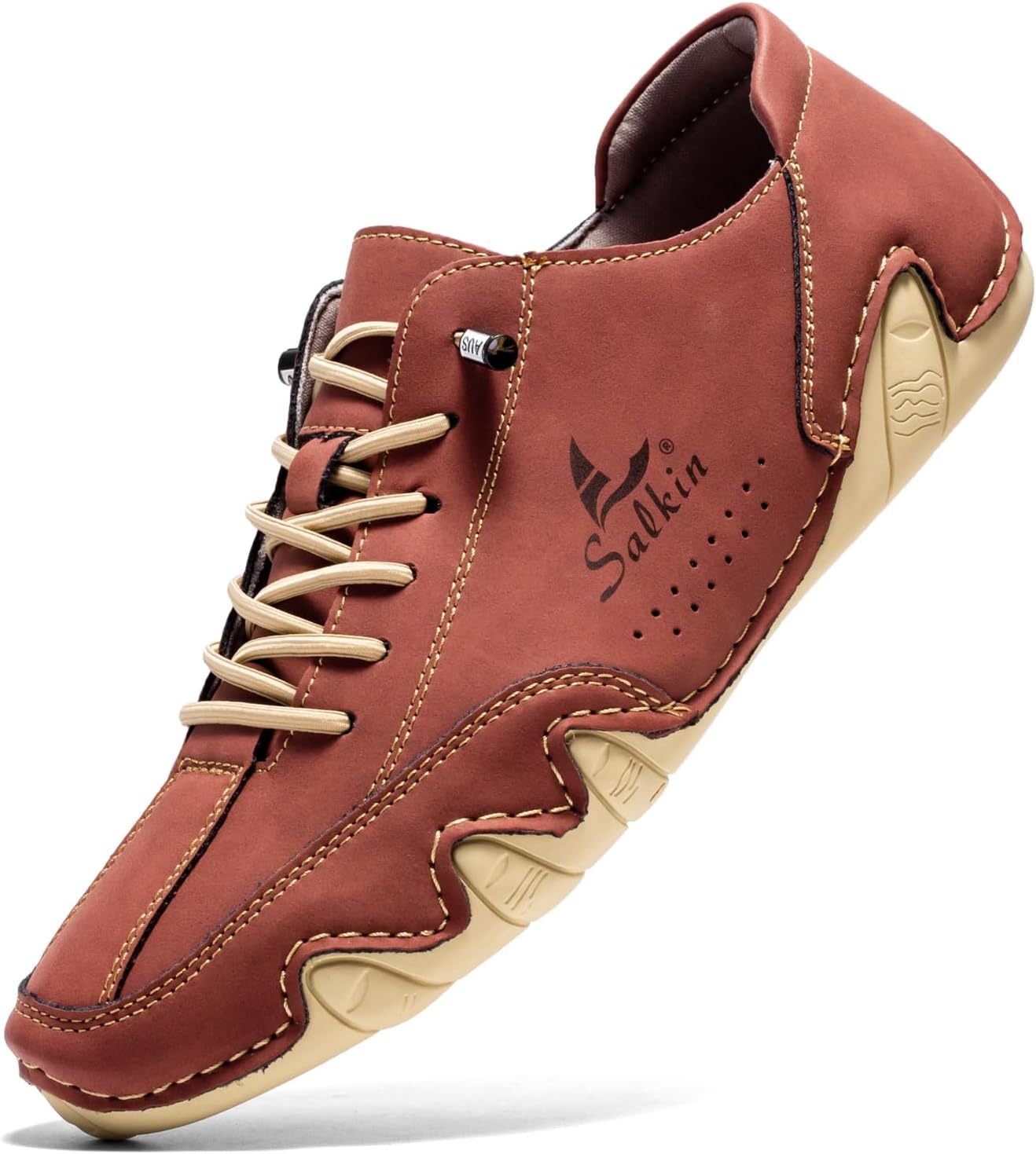 

Мужские водонепроницаемые кожаные кроссовки ручной работы, высокие ботинки Чакка для мужчин Abborora, красный