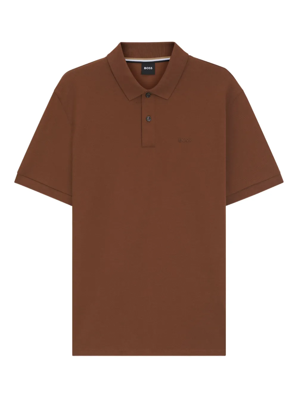 

Поло с вышитым логотипом Pallas BOSS, коричневый