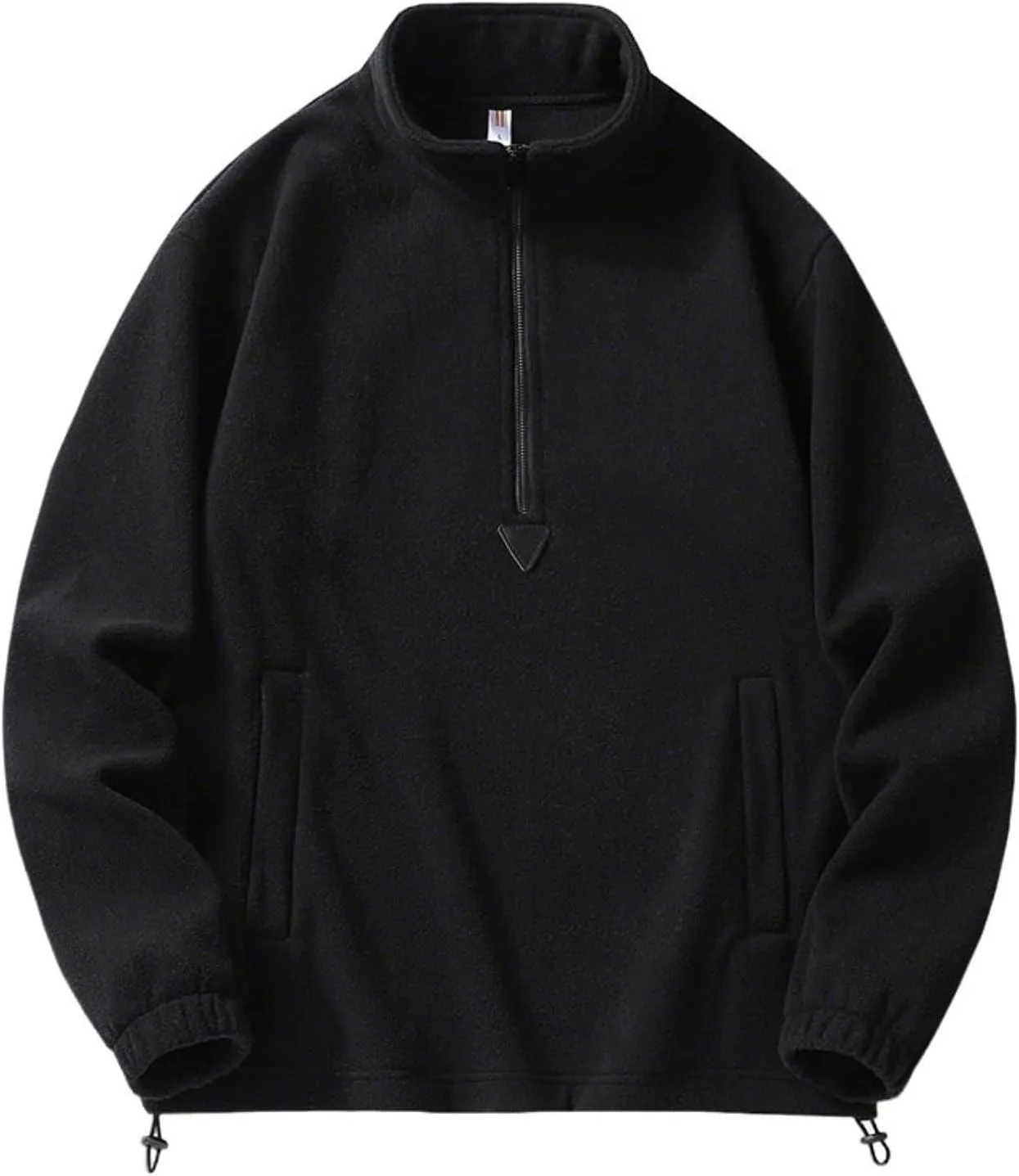 

Мужской поларфлис свитшот с длинным рукавом и стойкой, полузастежка, свободный крой FXVZVFES