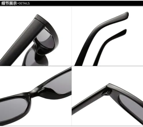 

Популярные в 2027 году маленькие узкие солнцезащитные очки для женщин и мужчин, черные с красными линзами, ретро, ​​крошечные прямоугольные, конфетные MTZJH, Black