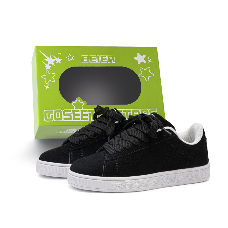 

BEIER Минималистичные классические повседневные противоскользящие низкие скейтерские кроссовки унисекс белый черный серый в коробке, цвет White Black Gray (Box Included)