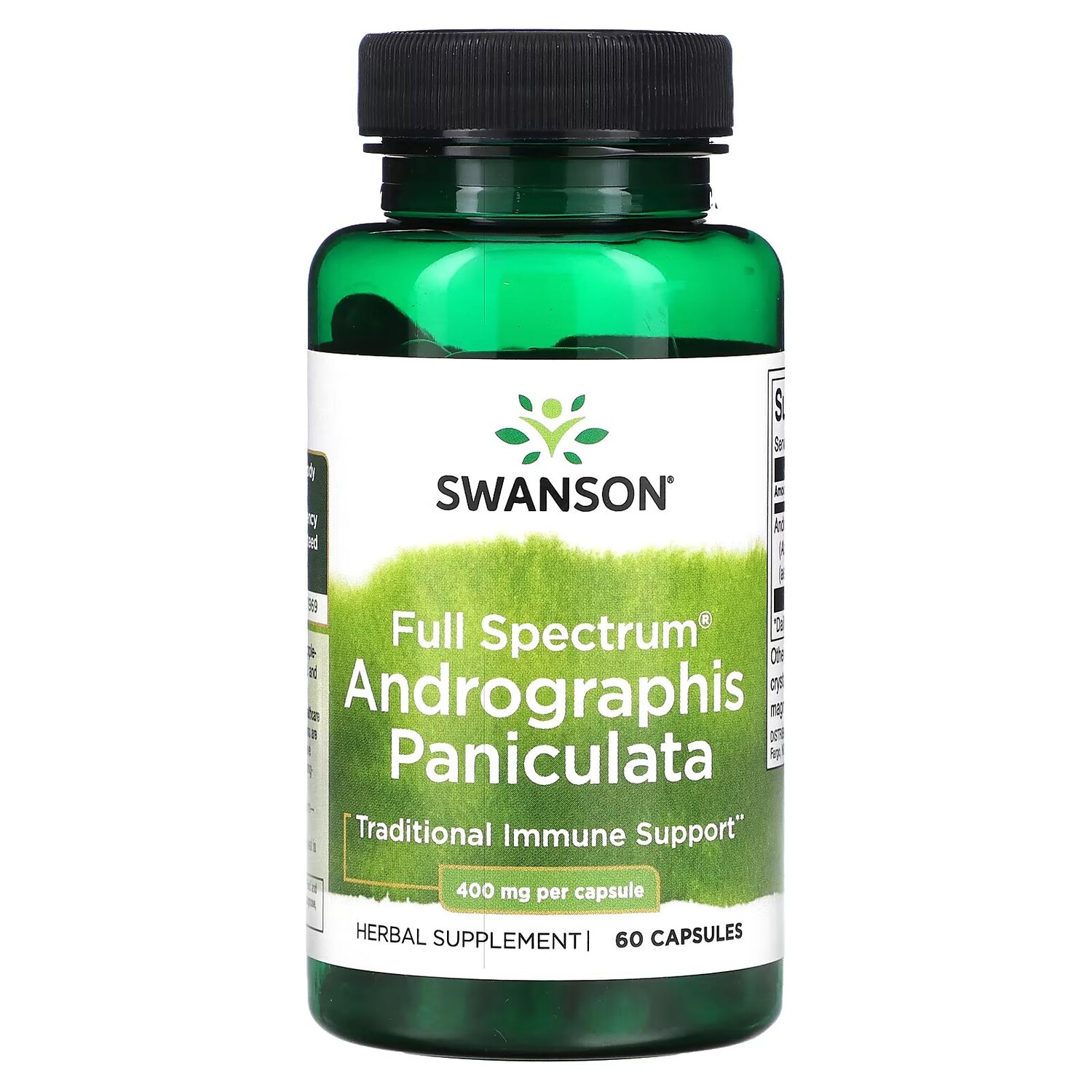 

Andrographis метельчатая, полный спектр, 400 мг, 60 капсул Swanson