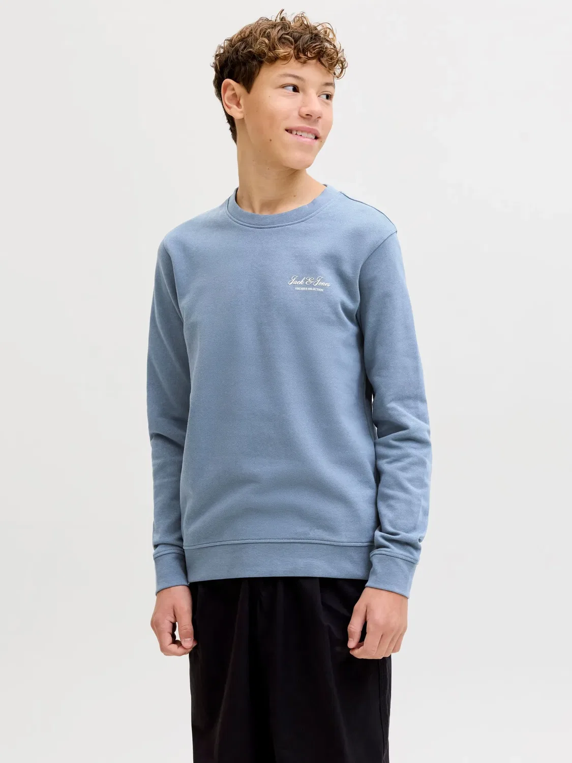 Свитшот с принтом, JACK & JONES Junior, blue mirage — фото 2