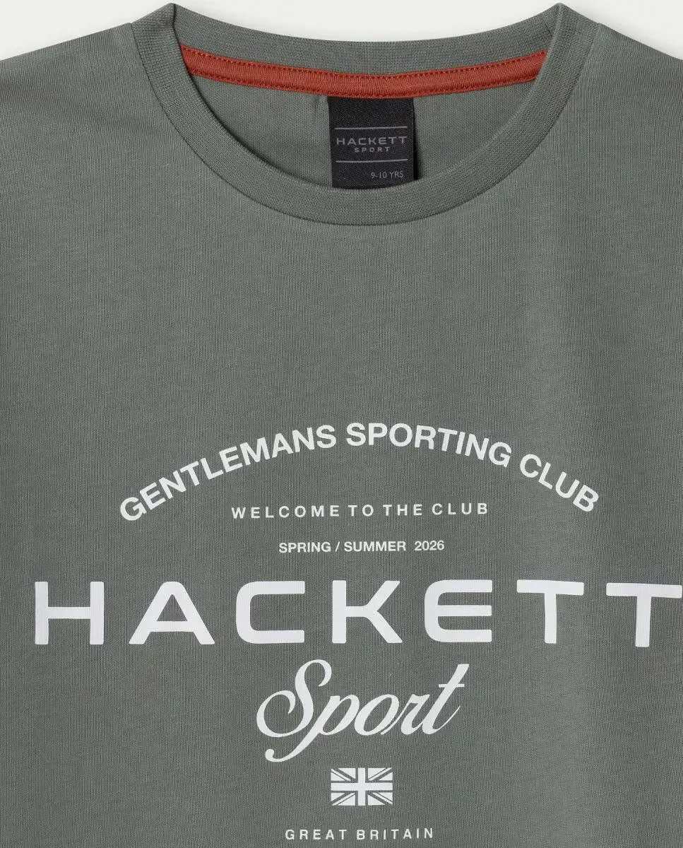 Детская футболка Hackett Sport Game, хаки — фото 3