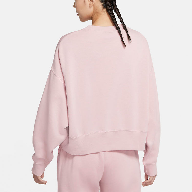 Свитер (WMNS) Nike Sportswear Solid Color Fleece Round Neck Pullover Champagne Color Hoodie — фото 4