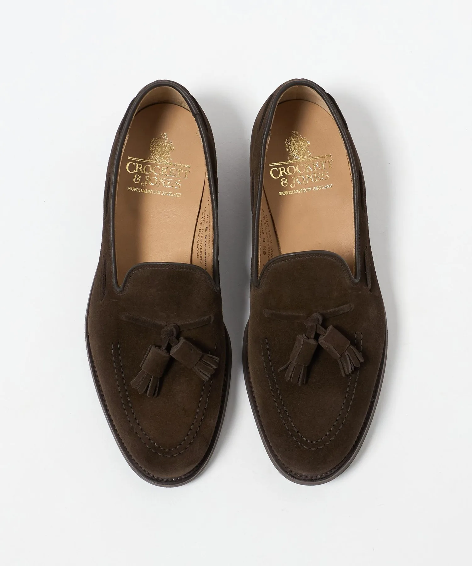 Мужские замшевые лоферы CROCKETT&JONES CAVENDISH с кисточками чёрные — фото 3