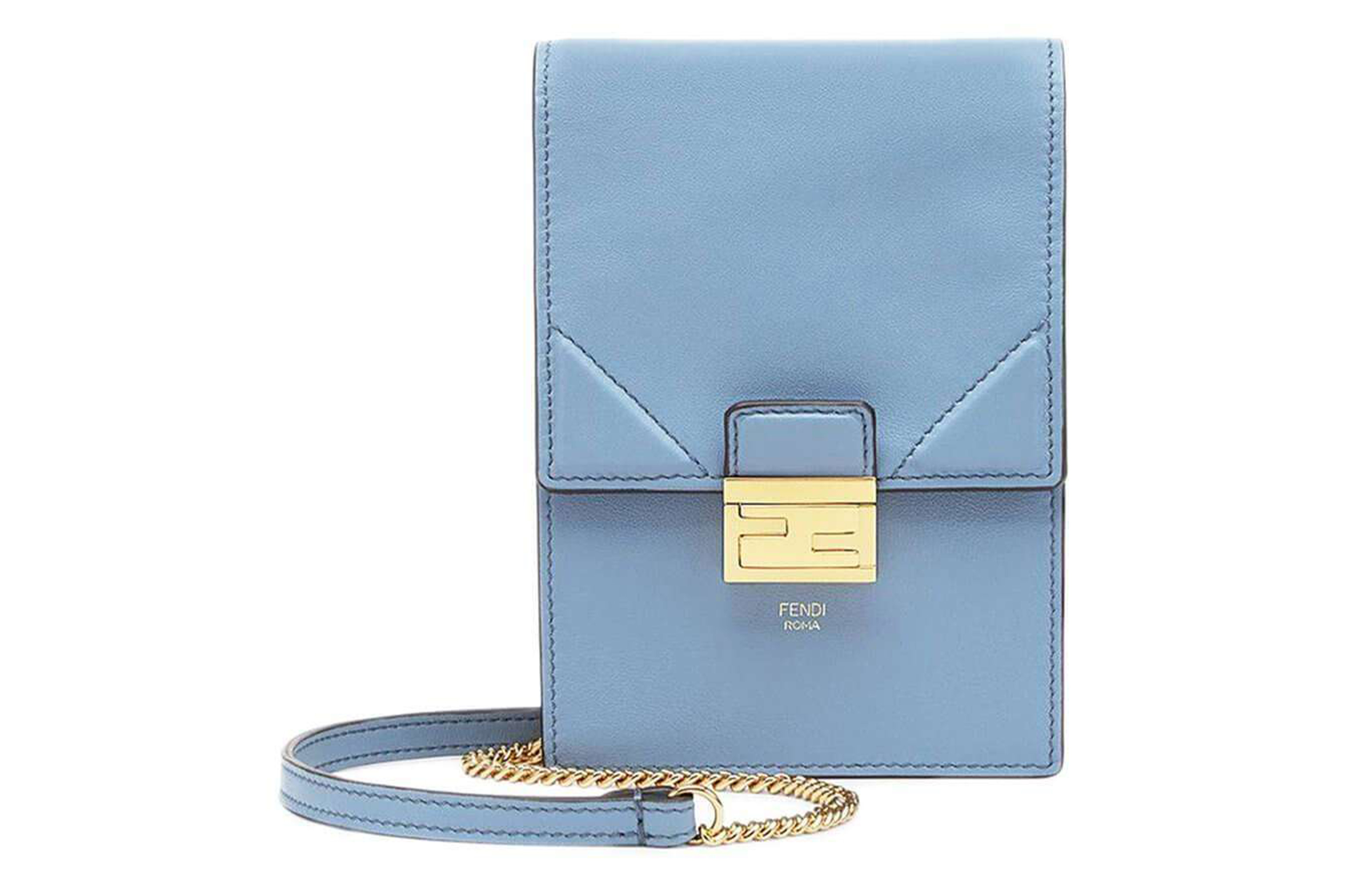 

Мини-кроссбод унисекс синий из телячьей и овечьей кожи FENDI