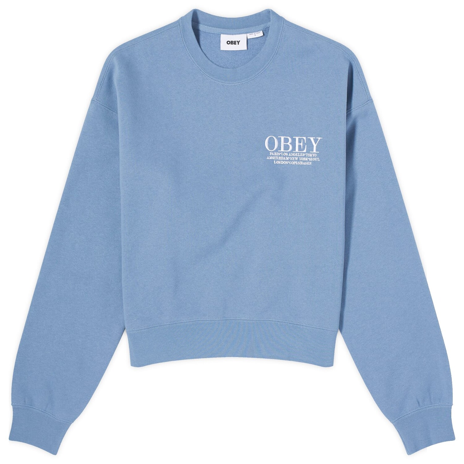 

Свитер Obey Cities Crewneck Sweater, цвет Coronet Blue