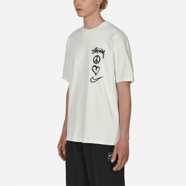 Футболка x stussy peace love swoosh t-shirt 'white' Nike, мультиколор — фото 3
