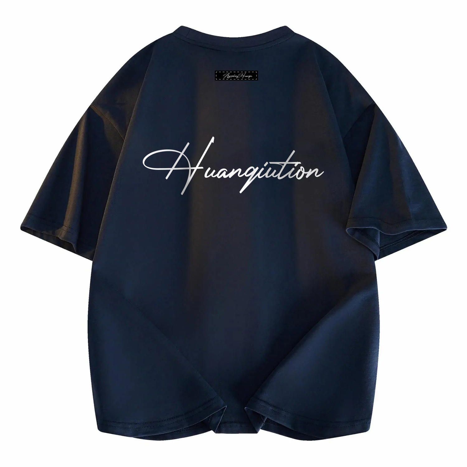 

Футболка с коротким рукавом унисекс HUANQIU, темно-синий