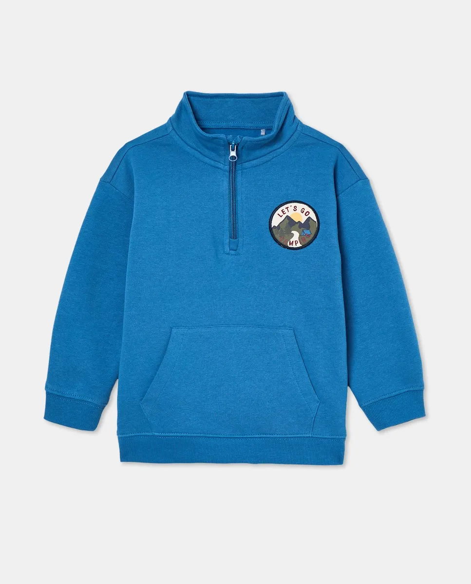 

Детская толстовка на молнии с воротником-стойкой Kids El Corte Inglés, синий