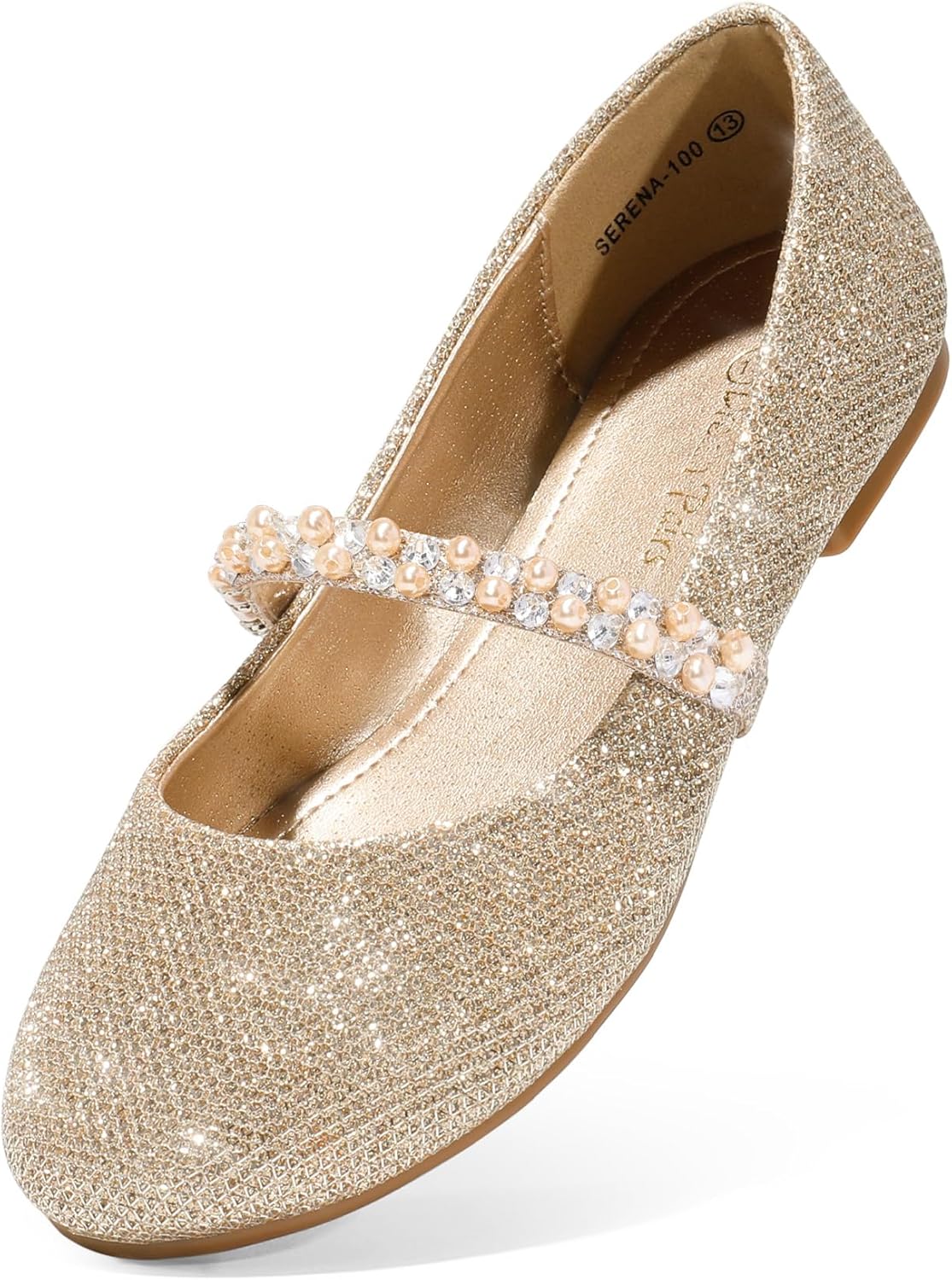 

Туфли для девочек DREAM PAIRS Mary Jane Ballerina Flats для свадьбы, вечеринок (малыши/маленькие дети/старшие дети), золотой