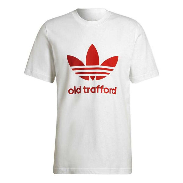 

Футболка adidas originals Old Trafford Casual Logo Printing Round Neck Short Sleeve White, мультиколор