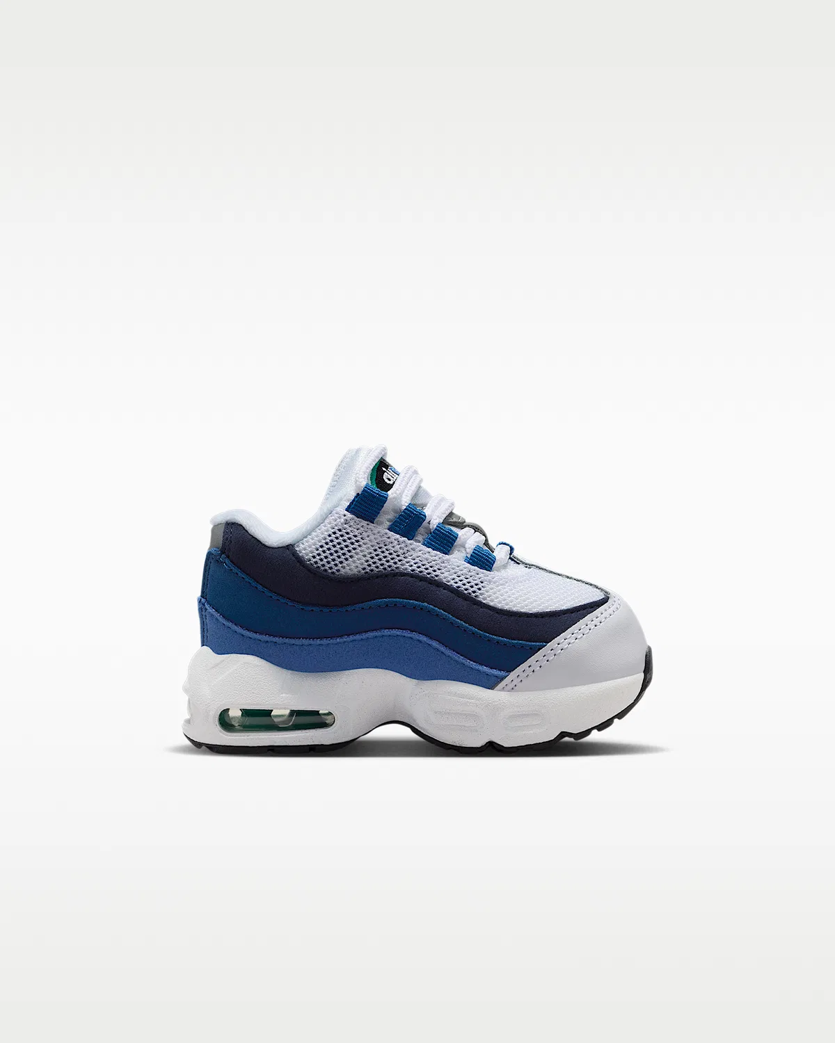 Кроссовки Nike Air Max 95 Premium для малышей, White/Lake Blue/French Blue/Emerald Green — фото 3