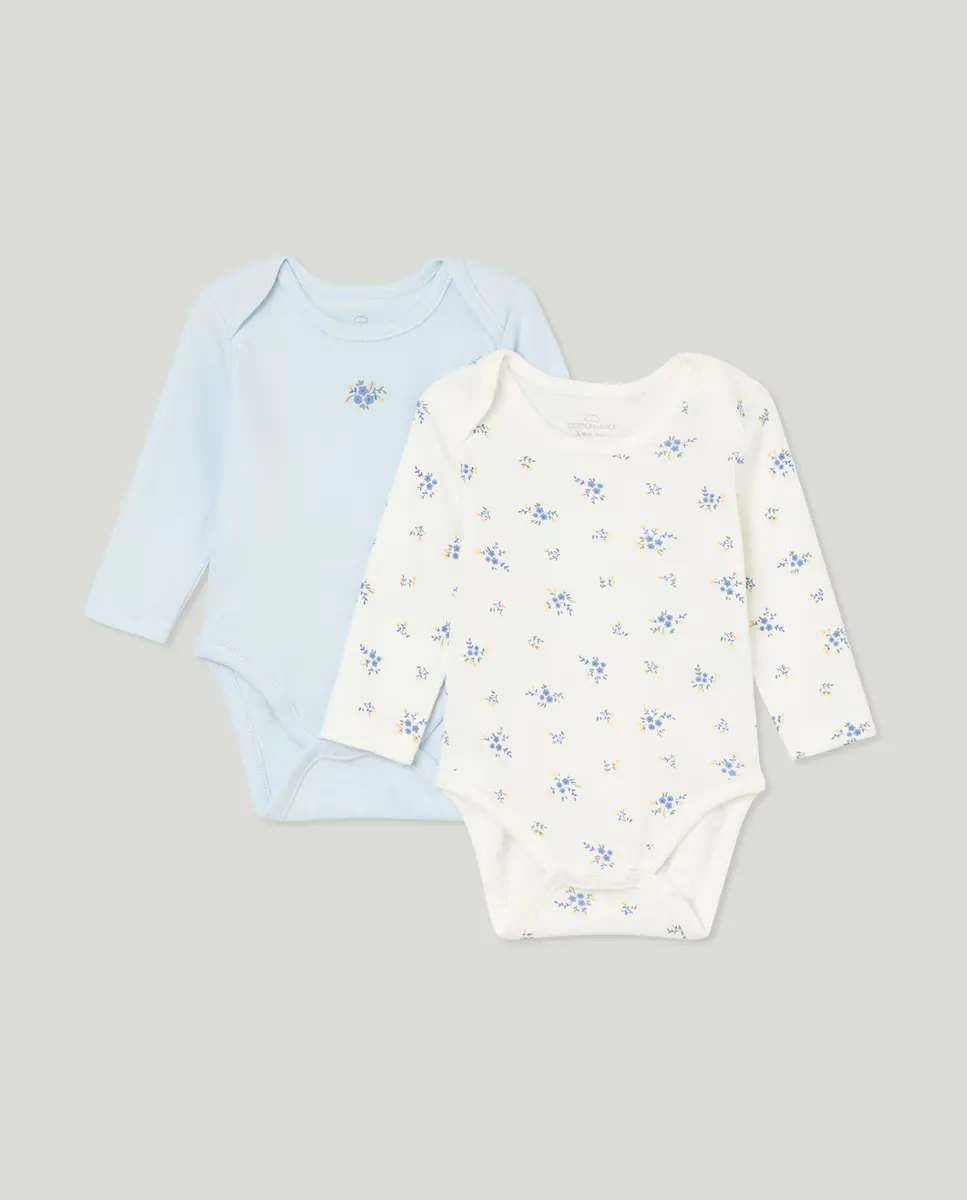 

Упаковка из двух боди для девочек с длинными рукавами Cotton Juice, синий