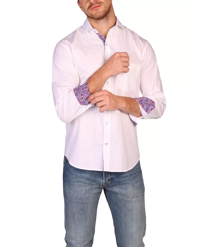 

Мужская классическая однотонная рубашка с длинным рукавом Tailorbyrd, белый