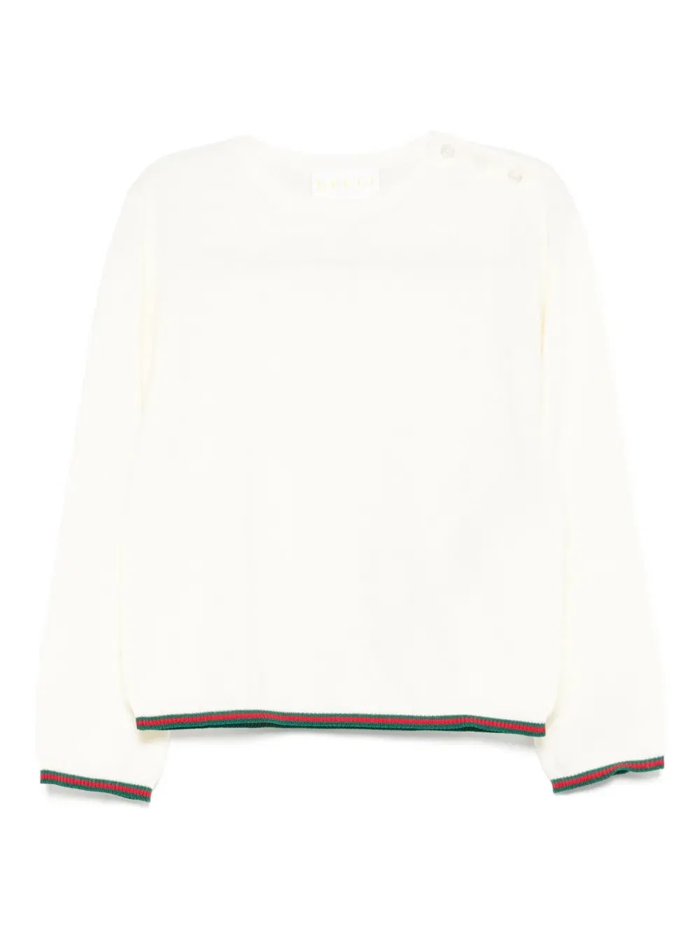 Свитер с контрастной каймой Gucci Kids, белый