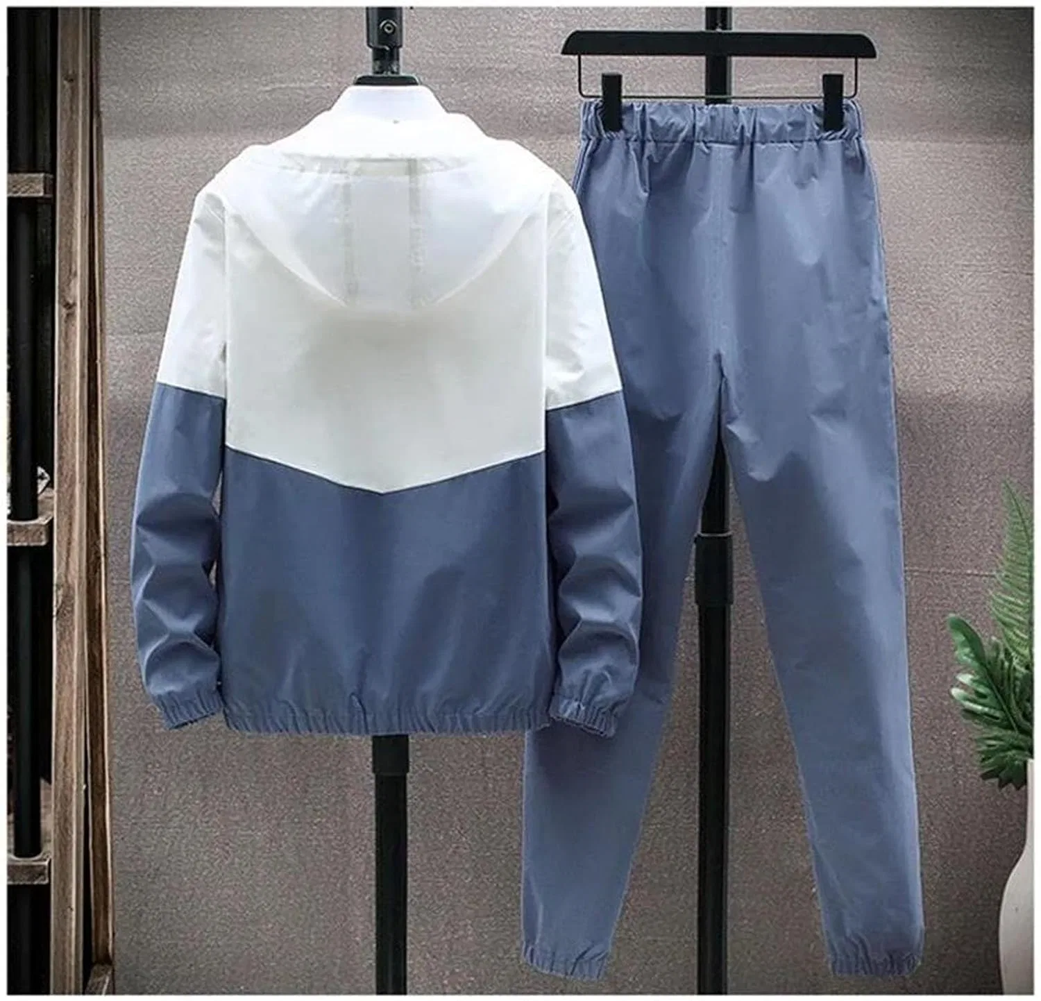 Спортивный костюм из двух предметов, с капюшоном, цветовой блок, Blue — фото 3
