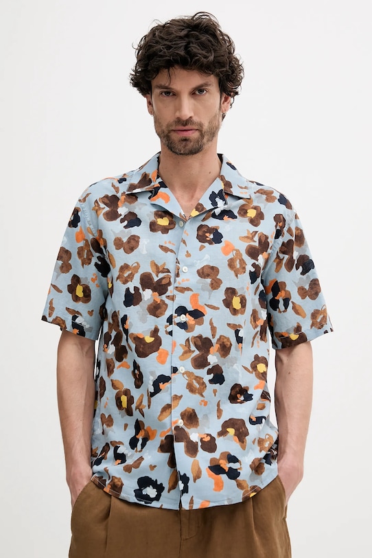 

Льняная рубашка United Colors Of Benetton, синий