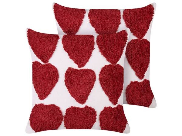 

Подушка Beliani 2 шт MINGORA, 45x45x45 см, красный/белый