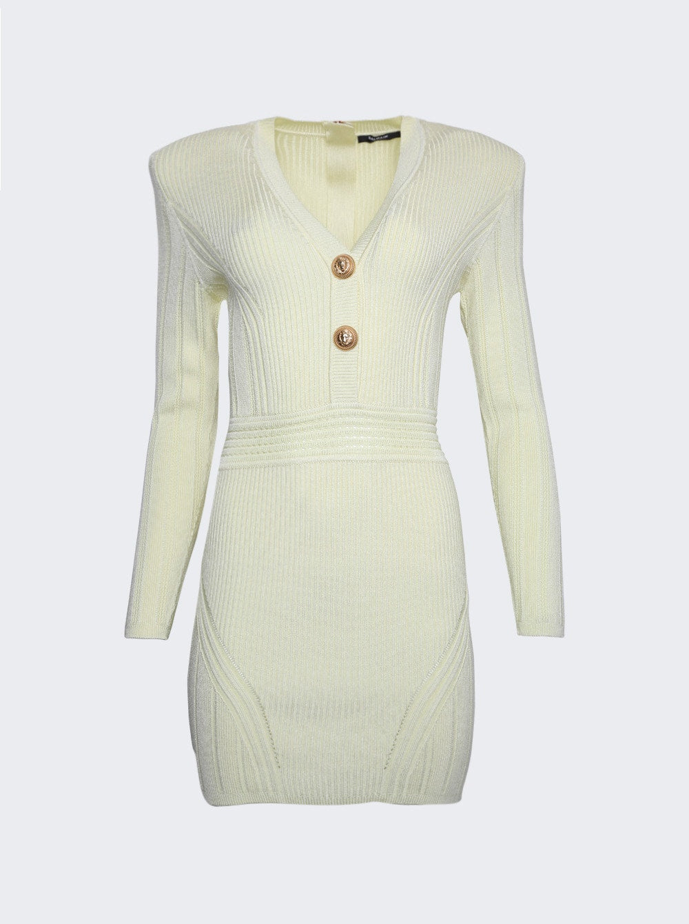 

Короткое трикотажное платье Balmain, желтый