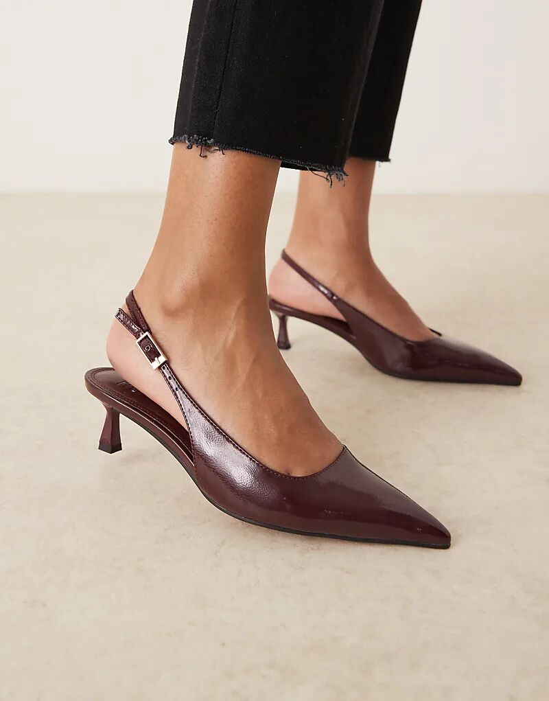 Бордовые лакированные туфли на каблуке с открытой пяткой ASOS DESIGN Skip — фото 4